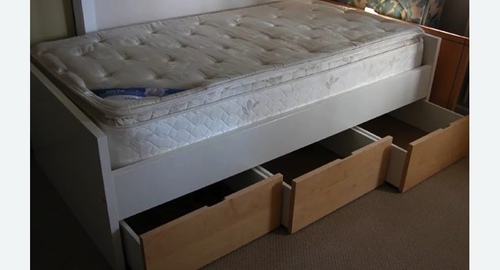 Сборка кровати с выкатанными ящиками. Лабинск